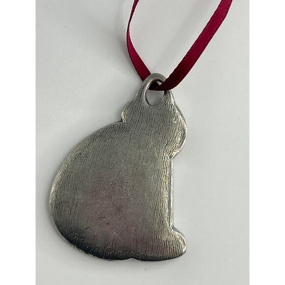 Danforth Pewter Barn Cat Ornament Handcrafted Pewter Cat Made in USA - Picture 2 of 4